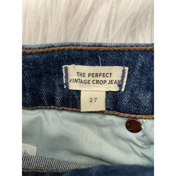 Madewell The Perfect‎ Vintage Crop Blue Jeans Size 27 Button Fly Stretch - Picture 5 of 10